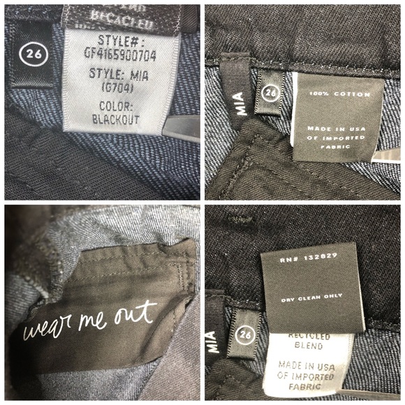 GRLFRND Mia Paperbag Moto Pants in Blackout 26 New - Picture 7 of 8